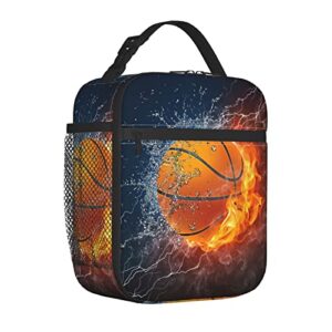 Echoserein Cool Basketball Ball Lunch Bag For Men Boys Insulated Lunch Box Reusable Lunchbox Waterproof Portable Lunch Tote