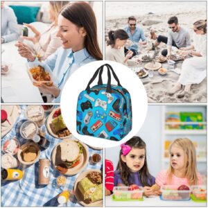 Echoserein Video Game Fun Gamer Lunch Bag Insulated Lunch Box Reusable Lunchbox Waterproof Portable Lunch Tote For Boys Men Adult