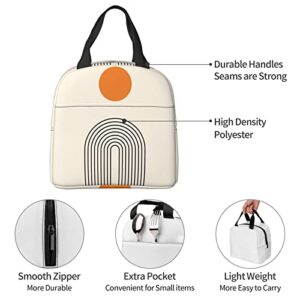 Echoserein Abstract Boho Art Simple Modern Aesthetic Lunch Bag Insulated Lunch Box Reusable Lunchbox Waterproof Portable Lunch Tote For Women Men Girls Boys