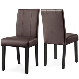 subrtex leather dining ding room chairs set of 2, chocolate