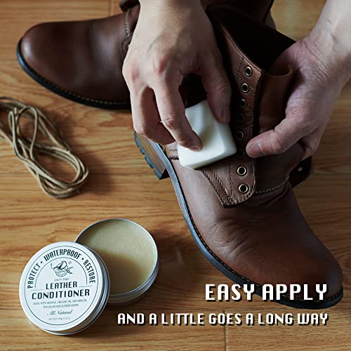 SALTY FISH All-Natural Leather Conditioner and Cleaner,Made with Mink Oil Beeswax,Protect Soften Waterproof Leather Furniture,Car Seats,Shoes,Boots,Bags (3.53 Oz)