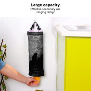 Jeanoko Grocery Bag Holder, Large Capacity Garbage Bag Dispenser Transparent Design for Restaurant(Black)