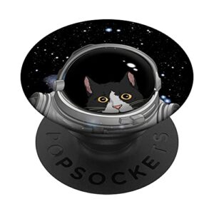 tuxedo cat astronaut astronomy astronaut cat popsockets swappable popgrip