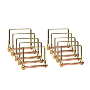 ascebrk 10 pack trailer coupler pin 1/4''diameter 4 inch long,heavy-duty wire lock pin,pto shaft safety locking set,trailer hitch pin, lawn mower quick release rose gold