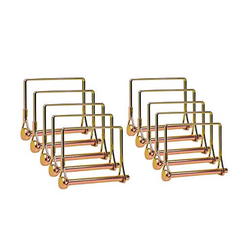 Ascebrk 10 Pack Trailer Coupler Pin 1/4''Diameter 4 Inch Long,Heavy-Duty Wire Lock Pin,PTO Shaft Safety Locking Set,Trailer Hitch Pin, Lawn Mower Quick Release Rose Gold