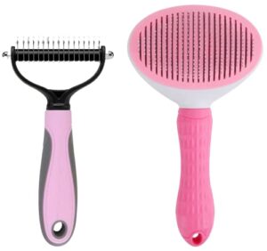 lanimal cat brushes for indoor cats,deshedding brush for cats 2 pack,cat brush for shedding,cat brush pet brush suitable for cat dog or horse,slicker brush dog brush for shedding