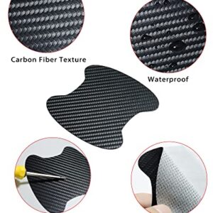 4PCS Car Door Handle Scratch Protectors, Carbon Fiber Car Door Handle Paint Scratch Protector Sticker Universal Auto Door Paint Guard Car Door Cup Scratch Protection Films