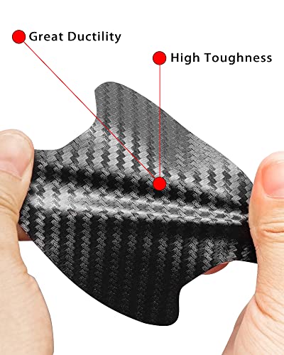 4PCS Car Door Handle Scratch Protectors, Carbon Fiber Car Door Handle Paint Scratch Protector Sticker Universal Auto Door Paint Guard Car Door Cup Scratch Protection Films