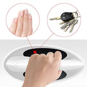 4PCS Car Door Handle Scratch Protectors, Carbon Fiber Car Door Handle Paint Scratch Protector Sticker Universal Auto Door Paint Guard Car Door Cup Scratch Protection Films