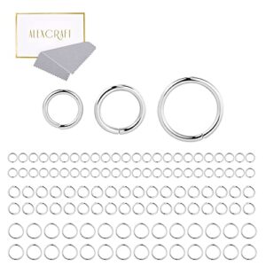 Sterling Silver Jump Rings for Jewelry Making 4mm 5mm 6mm 925 Sterling Silver Open Jump Rings for DIY（60 PCS）