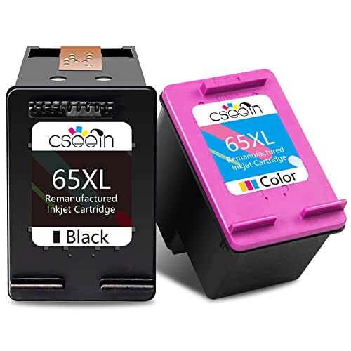 Remanufactured Printer Ink Cartridges for HP Ink 65XL,Black and Color Combo Pack for HP Envy 5052 5055 5010 5012 5020 5030 Deskjet 2600 2622 2652 3722 3755 3752 2635 2636 2655 Amp 120 100 Replacement