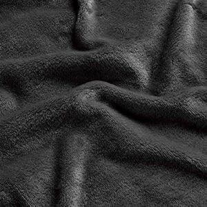 Mocaletto Luxury 3 Layers Fleece Throw Blanket,650 GSM Thick Decorative Warm Blanket Twin Size 50" x 60", Soft Velvet Winter Blanket for Sofa Couch Bed,Washable & Breathable,Black