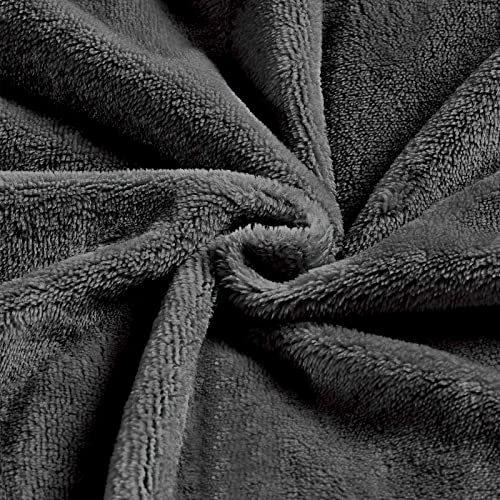 Mocaletto Luxury 3 Layers Fleece Throw Blanket,650 GSM Thick Decorative Warm Blanket Twin Size 50" x 60", Soft Velvet Winter Blanket for Sofa Couch Bed,Washable & Breathable,Black