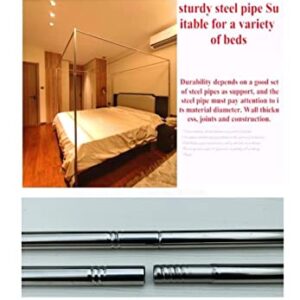 Xierdio Stainless Steel Canopy Frame, Bedroom Decoration Support is Used for Metal Wooden Bed Platform Size Double Bed Full Double Bed (Queen)