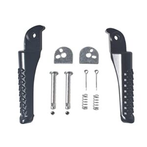 sjvlxhi foot pegs footrest bracket set assembly for coleman bt200x ct200u trail 200 ct200u-ex ct100u trail 100 196cc 6.5hp powersports motor mini bike left right silver 2 pack parts black