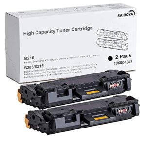 saiboya remanufactured 2pk b205 black toner cartridge replacement for xerox 106r04347 106r04346 for xerox b205 mfp b205ni b210 b210dni b215 mfp b215dni printers 3,000 pages