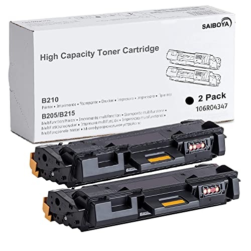 SAIBOYA Remanufactured 2PK B205 Black Toner Cartridge Replacement for Xerox 106R04347 106R04346 for Xerox B205 MFP B205NI B210 B210DNI B215 MFP B215DNI Printers 3,000 Pages