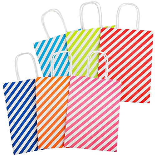 ZEAYEA 60 Pack Gift Bags with Tissue, 9" Party Favor Bags with handles, 6 Color Paper Gift Bag Assortment, Goodie Bags for Birthday, Wedding, Halloween, Christmas, Valentines, Easter, Holidays