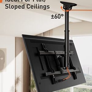 Perlegear Ceiling TV Mount, Hanging TV Mount for 37-75 inch Flat or Curved TVs up to 99 lbs, Full Motion TV Bracket with Swivel, Tilt, Max VESA 600x400mm, PGLCM1