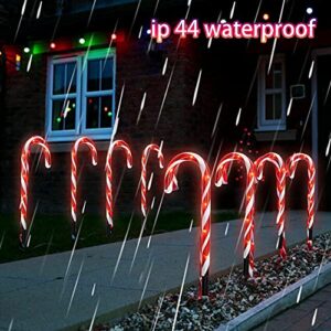 Dazzle Bright 16" 10 Pack Christmas Candy Cane Pathway Markers, 60 LED Outdoor Waterproof Candy Light with 8 Modes for Walkway Garden Lawn Christmas Decorations