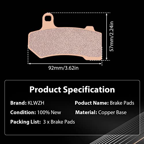 KLWZH Front and Rear Brake Pads for 2008-2018 Harley Touring FLHTCU Ultra Classic Electra Glide FLHX Street Glide 2008-2015 Road King Road Glide Electra Glide V-Rod Street Rod Night Rod