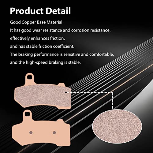 KLWZH Front and Rear Brake Pads for 2008-2018 Harley Touring FLHTCU Ultra Classic Electra Glide FLHX Street Glide 2008-2015 Road King Road Glide Electra Glide V-Rod Street Rod Night Rod