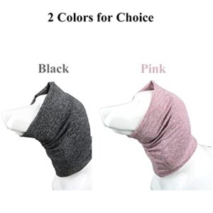 QIYADIN Pet Soft Snoods for Dogs, Quiet Ears Muffs Thunder Hat for Dog, Calming Dog Hood for Noise Protection, Anxiety Relief Head Wrap Ear Cover for Dog and Cats (Medium, Black)