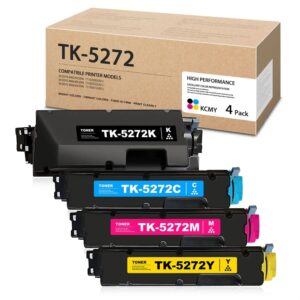 dophen 4 pack tk5272 high-yield toner cartridges bk/c/m/y, dophe compatible toner replacement for kyocera tk-5272 ecosys m6235cidn m6630cidn m6635cidn p6230cdn printers