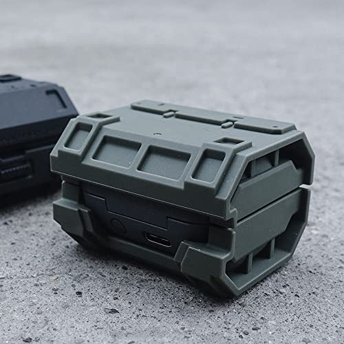 FatBear Tactical Military Grade Rugged Shockproof Armor Protective Skin Case Cover for Sony LinkBuds WF-L900 Wireless Earphones (Green)