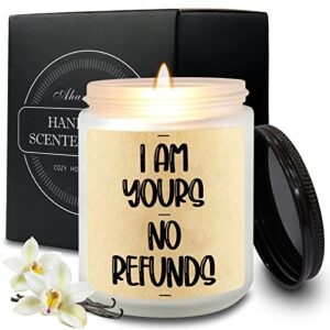 aharhora scented candles gifts for women men - i am yours - funny romantic gifts for mom dad boyfriend girlfriend husband wife fiance couples valentines day gifts, funny gifts for mother's day