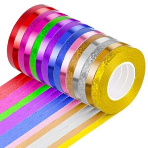 grevosea 15 rolls ribbon for balloons, 32.8ft colorful balloon string balloon ribbon christmas curling ribbon for gift wrapping party wedding festival deco 1/5" wide