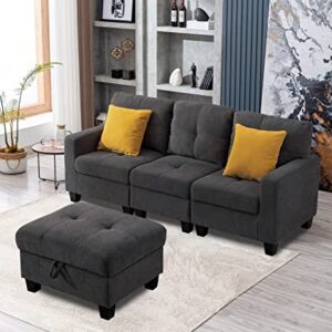 Aeffze Middle Module for Sofa Modular Modern Armless Couch Chair for Living Room (Dark Grey) F8001-HOME F8001-HOME