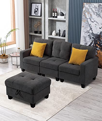 Aeffze Middle Module for Sofa Modular Modern Armless Couch Chair for Living Room (Dark Grey) F8001-HOME F8001-HOME