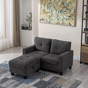 Aeffze Middle Module for Sofa Modular Modern Armless Couch Chair for Living Room (Dark Grey) F8001-HOME F8001-HOME