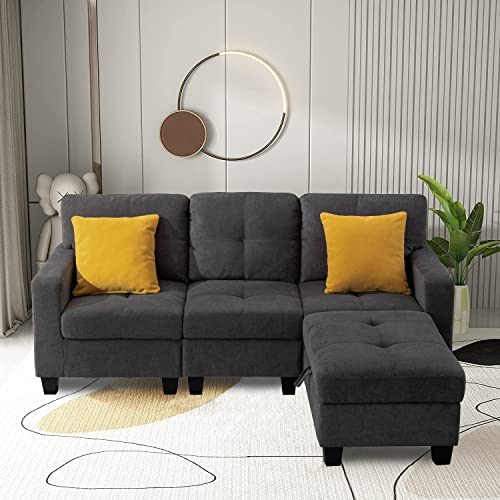 Aeffze Middle Module for Sofa Modular Modern Armless Couch Chair for Living Room (Dark Grey) F8001-HOME F8001-HOME