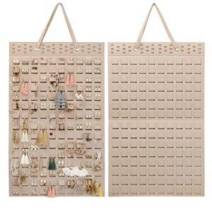 resovo hanging earrings organizer, earring holder & 20 hooks, holds up to 300 pairs, compact design, soft material, earring hanger earring display hanging organizer for women girls -1 pack
