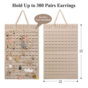 Resovo Hanging Earrings Organizer, Earring Holder & 20 Hooks, Holds Up To 300 Pairs, Compact Design, Soft Material, Earring Hanger Earring Display Hanging Organizer for Women Girls -1 Pack