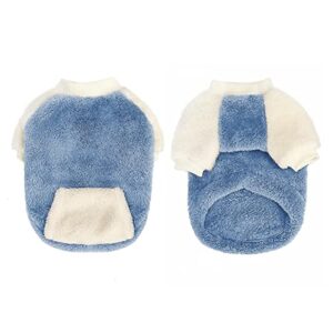 LESYPET Dog Sweaters for Small Dogs, Fleece Doggy Sweater Small Dog Clothes Warm Puppy Coat Dog Pullover for Small Dogs Girl Boy, Blue XX-Large