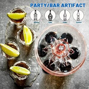 Zcvtbye Shot Dispenser Liquor Dispenser with 6 Shot Glasses Set + 18 Effects Lights Party Drink Dispenser for Beverage | Cider | Cocktail - Fun Bar Accessories Home Gifts (V2 LED)