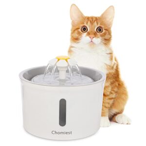 chomiest cat water fountain 54oz automatic pet fountain, ultra quiet cat fountains with water level window for cats and small dogs (gray)