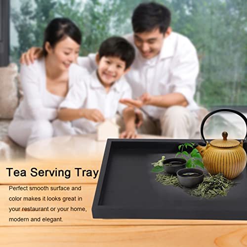 Solid Wood Tea Tray, Wooden Serving Tray Rectangle Solid Wood Fruit Tray Food with Raised Edges for Home, Kitchen, Restaurant(30 * 20 * 2cm)