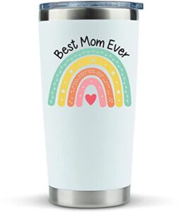 gifts for mom from daughter, son -best mom ever- 20oz tumbler mug - unique gift idea for mother, wife, birthday present, husband, kids, cute cup