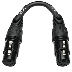 cess-245-4i balanced 4-pin xlr female to female, headphone audio coupling/gender change cable, single (4 inches)