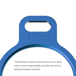 2 Pack laylion airtags Secure Holder Ring, Aluminium Invisible Slim Thin Keychain Minimalist Case for AirTag 2021 Finder Items iPhone 12/13 Dogs, Cat, Backpacks Air Tag Keys Carabiner (Silver+Blue)