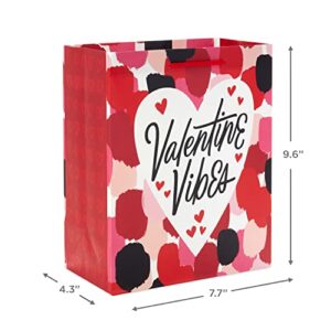 Hallmark Mahogany Valentine's Day 9" Medium Gift Bag Bundle (4 Bags: "Valentine Vibes," Hearts, Sweet on You") for Friends, Sisters, Galentines, Husband, Wife