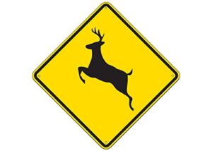 funny metal warning deer crossing xing tin sign wall décor man cave bar buck hunting hunter