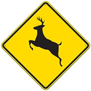 Funny Metal Warning Deer Crossing XING Tin Sign Wall Décor Man Cave Bar Buck Hunting Hunter