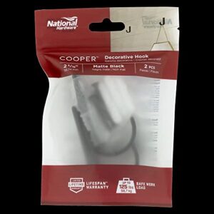 National Hardware N337-900 Cooper Multi-Purpose Hook, 2-5/16", Matte Black