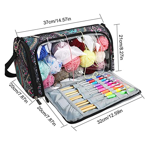 Crochet Bag - Knitting Yarn Organizer,Knitting Bag Organizer, Yarn Storage Bag for Organization, Large Capacity Crochet Tote Bag for Yarn Storage Suta