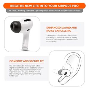 WC HookZ + WC TipZ - Over Ear Hooks and Memory Foam Tips Combo for Airpods Pro by Wicked Cushions | Black & Black